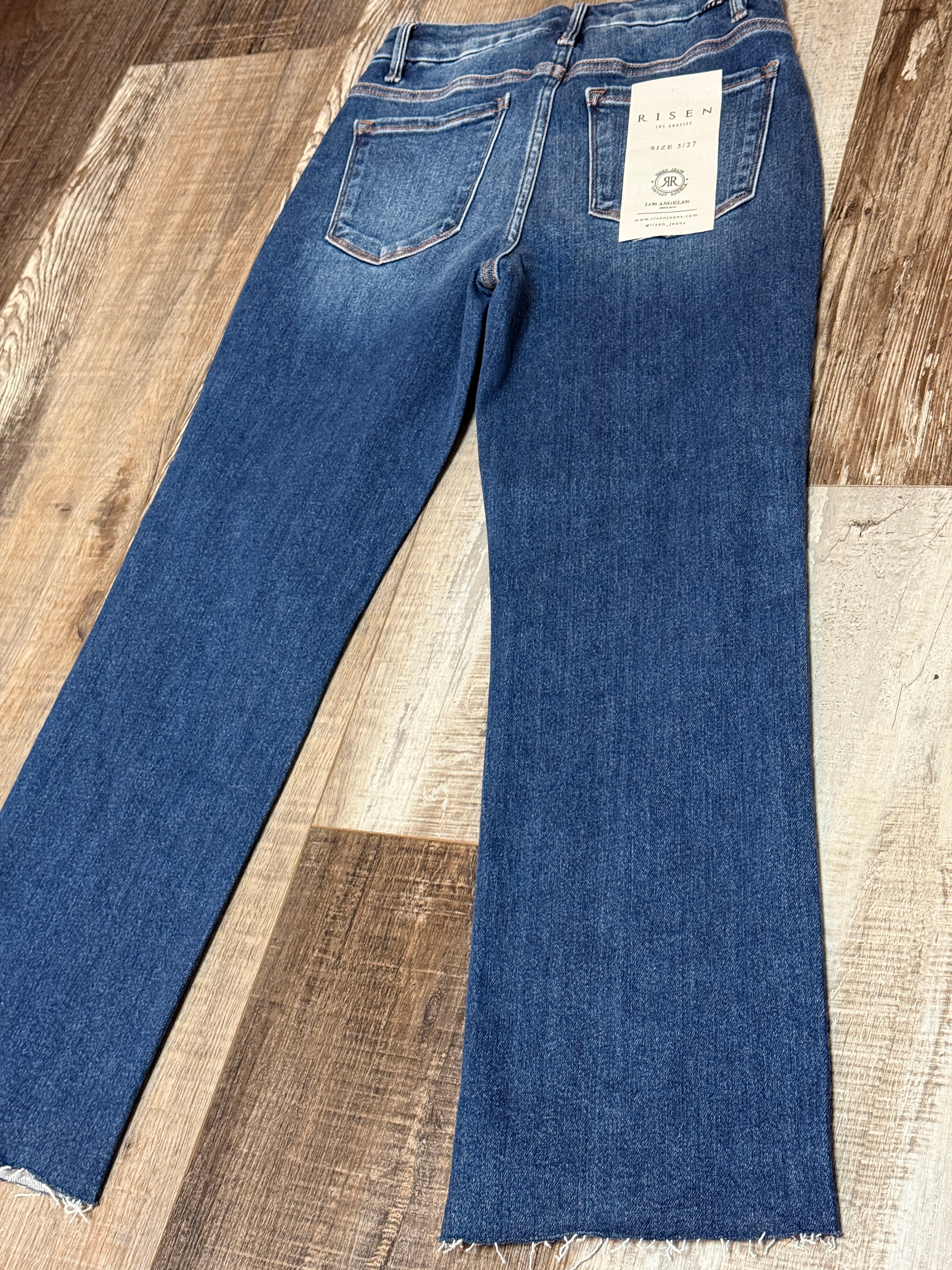 Risen High Rise Crop Straight Jeans w/ Tummy Control