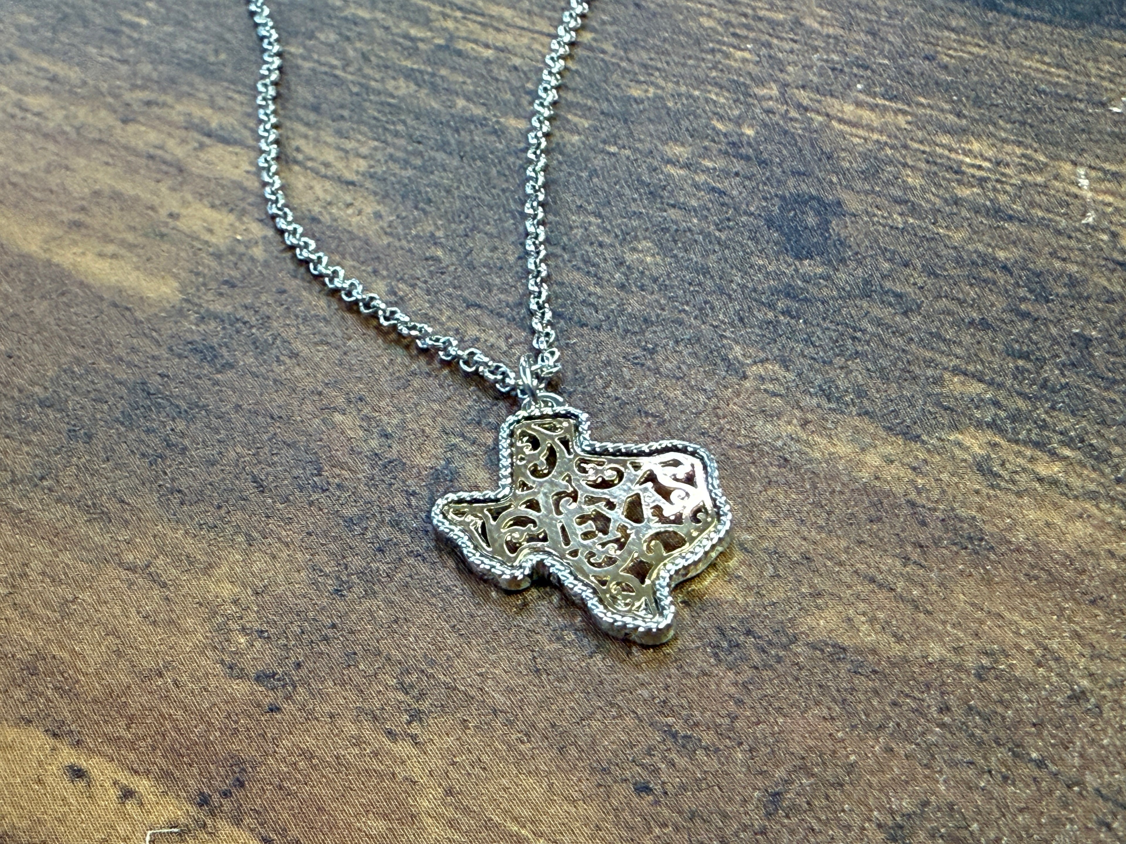 Silver & Gold Filagree Texas Necklace