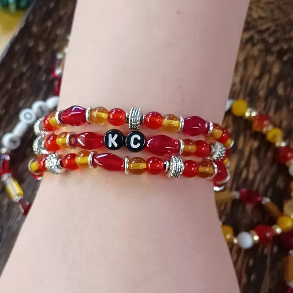 Kansas City Chiefs Faceted Pom Bracelet