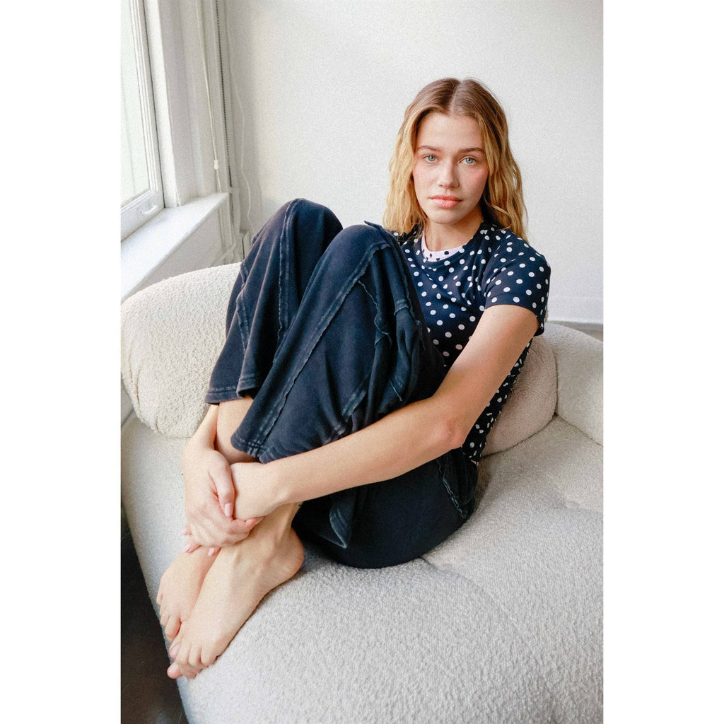 Mineral Wash Wide Leg Cargo Pants