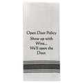 White Kitchen Towel "Open door policy..."