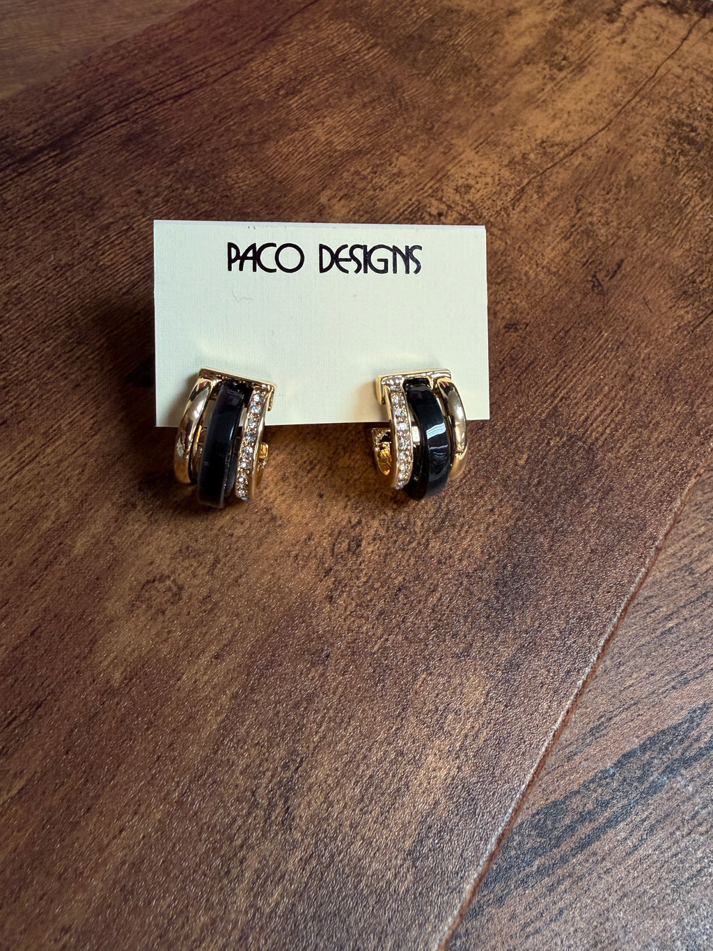 Mini Black Bling Rhinestone Huggie Post Earrings