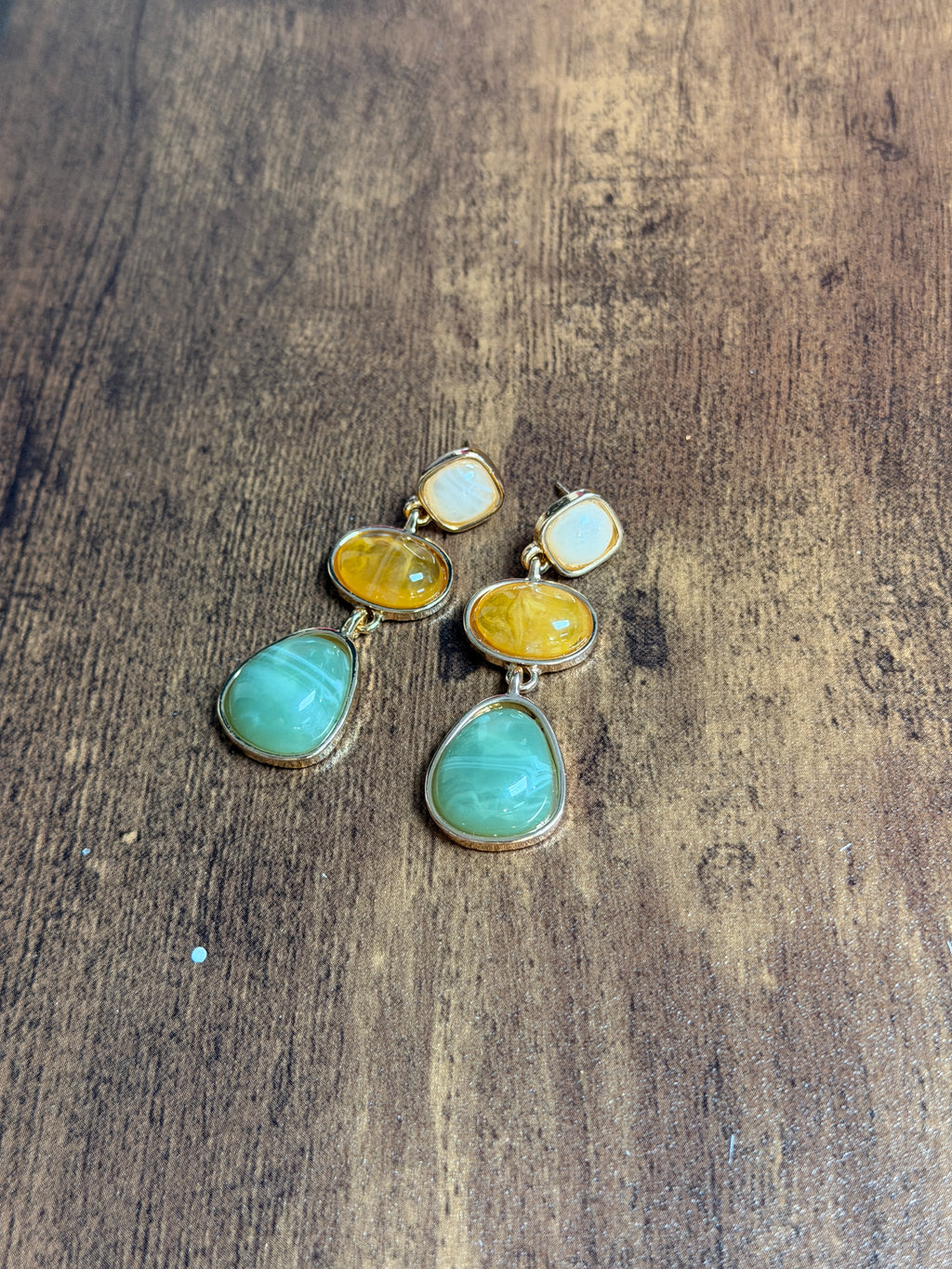 Boho Jewel-tone Drop Post Earrings
