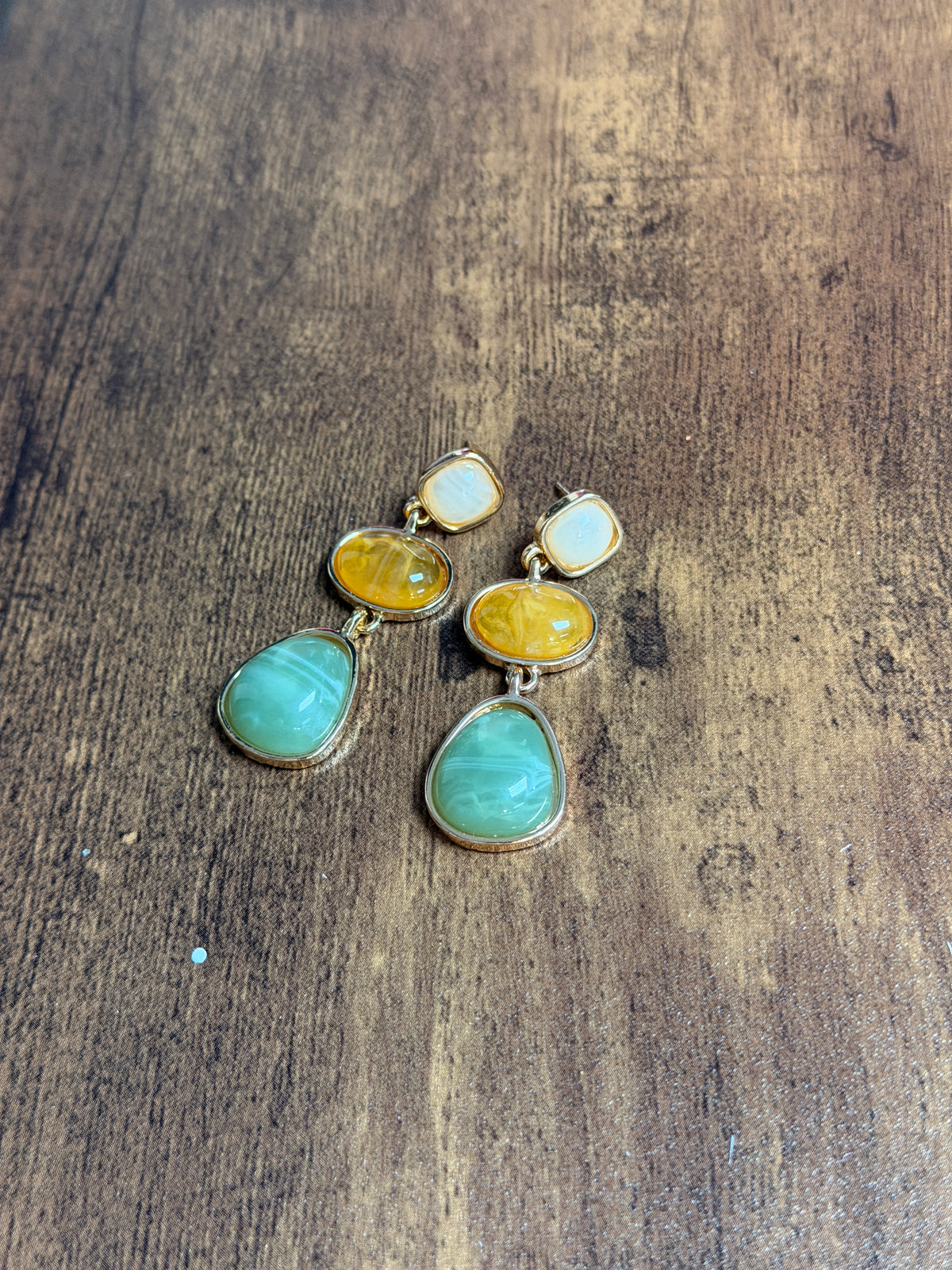Boho Jewel-tone Drop Post Earrings