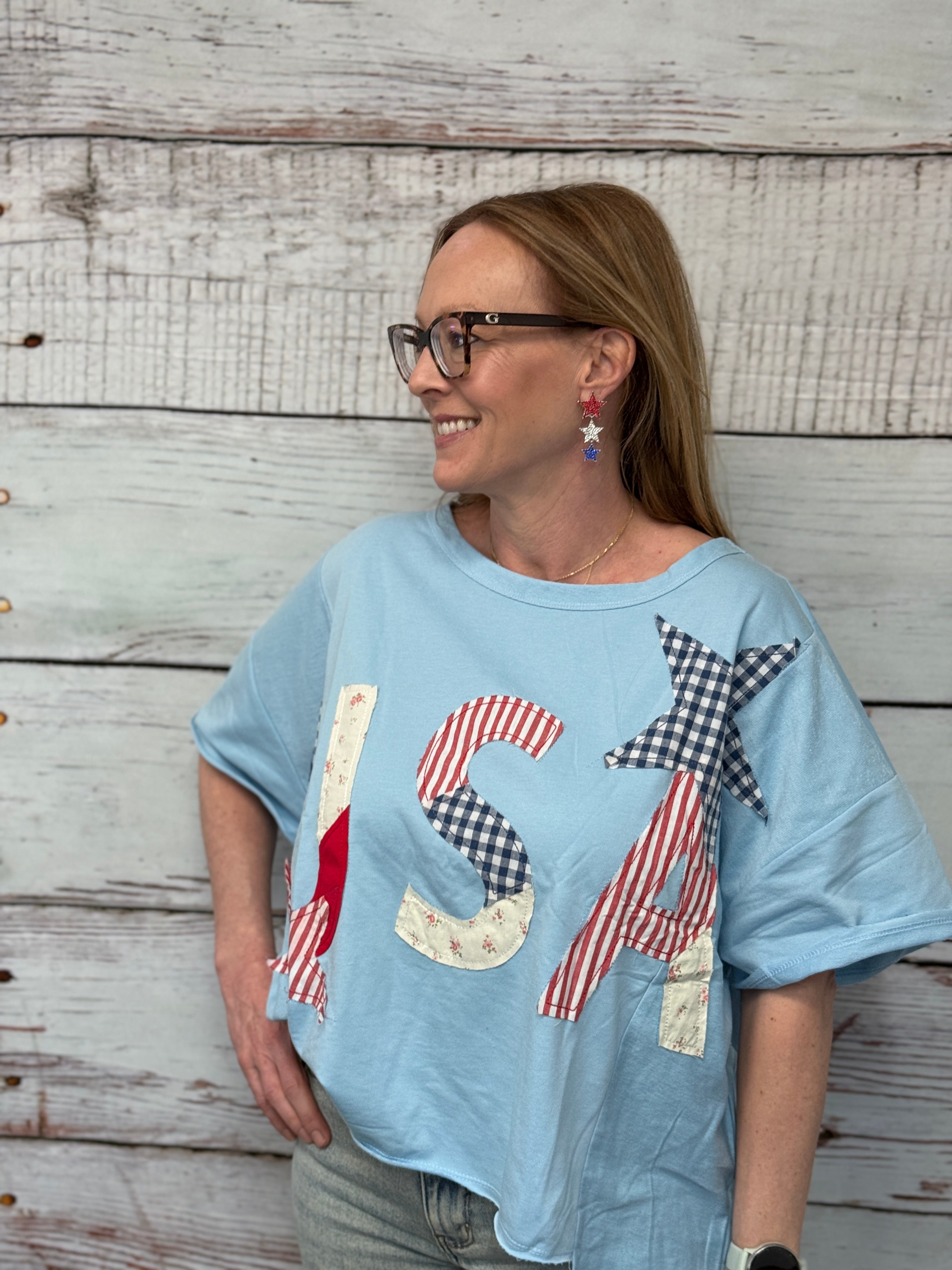 USA 90's Inspired Patchwork Shirt by BIBI