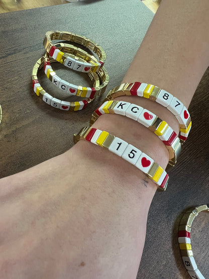 KC CHIEFS Tile Stretch Bracelets