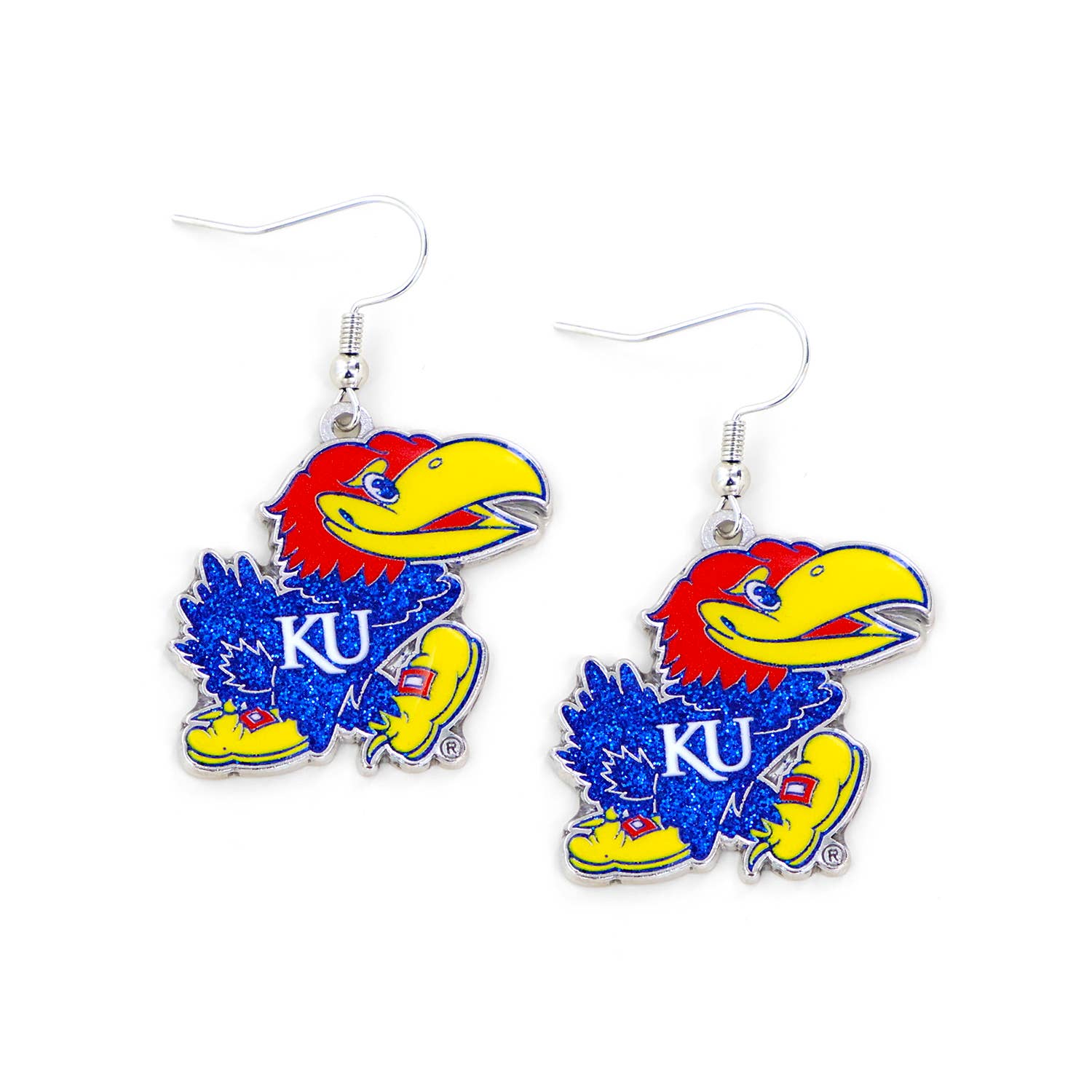 NCAA Kansas Jayhawks Glitter Dazzle Earrings