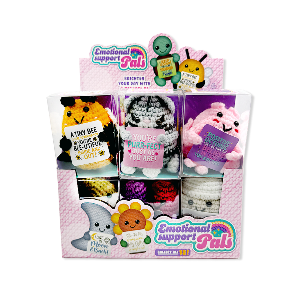 Emotional Support Crochet Plush Pals Variety - 12/Display