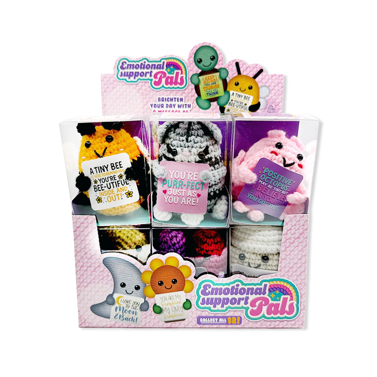 Emotional Support Crochet Plush Pals Variety - 12/Display