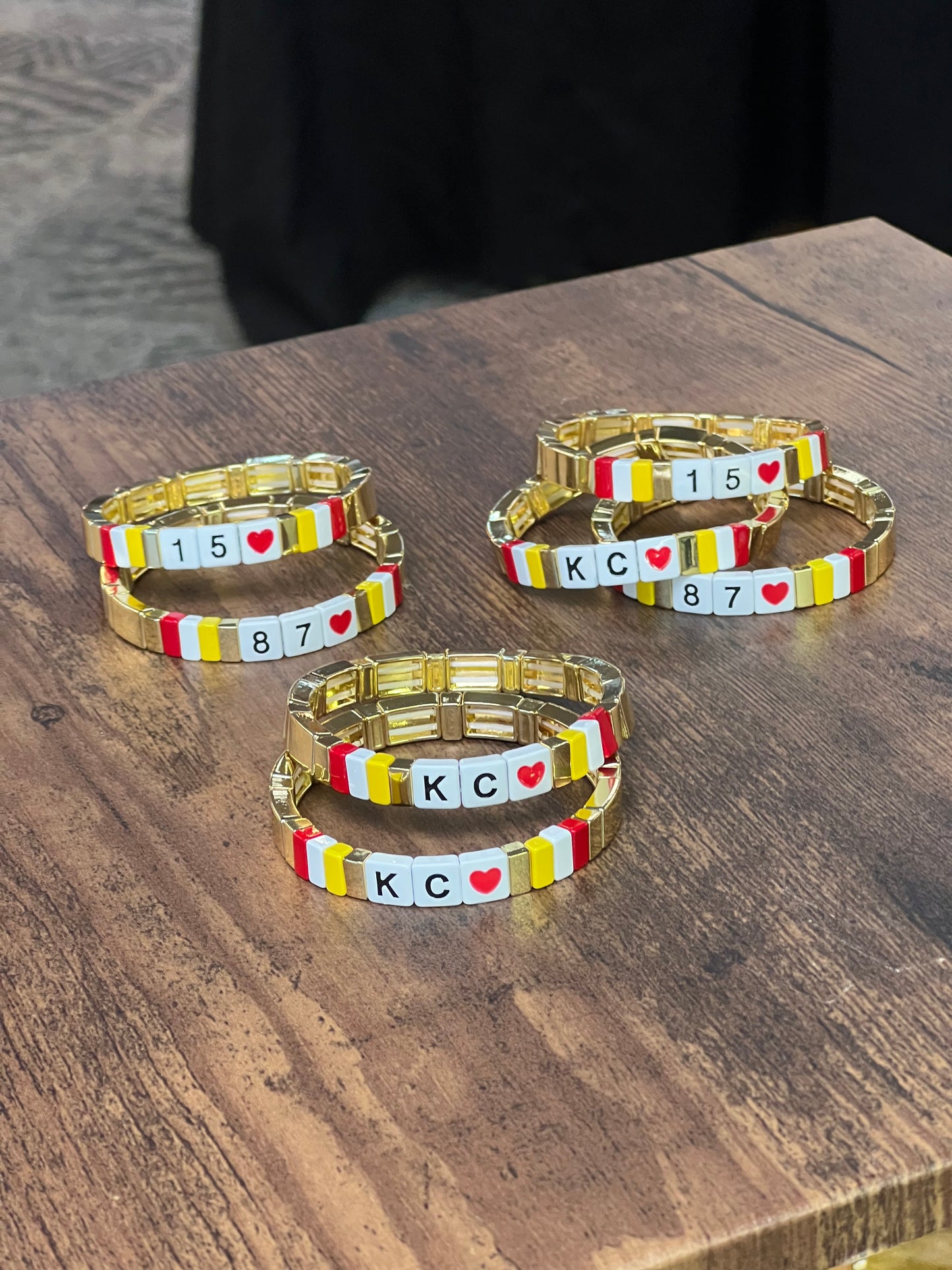 KC CHIEFS Tile Stretch Bracelets