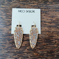 Beautiful Druzy Rose Gold and Silver Bling Arrowhead Earrings