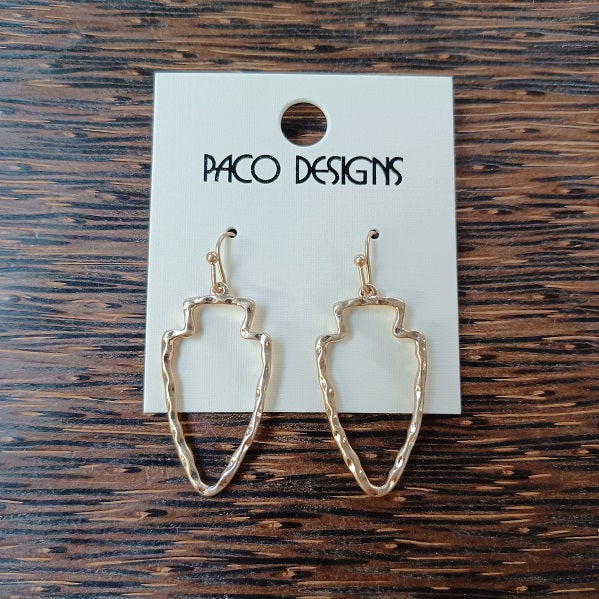 Mini Matte Gold or Silver Arrowhead Earrings