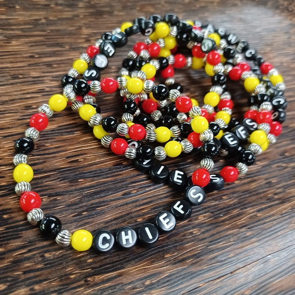 Kansas City Chiefs Beaded Bracelet