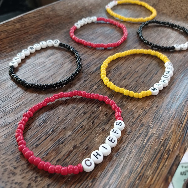 KC CHIEFS TEAM SPIRIT Bracelets Red, Black or Yellow