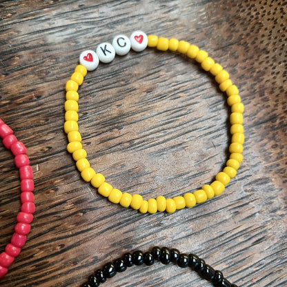 KC CHIEFS TEAM SPIRIT Bracelets Red, Black or Yellow