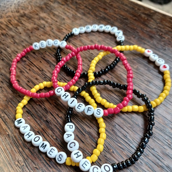 KC CHIEFS TEAM SPIRIT Bracelets Red, Black or Yellow