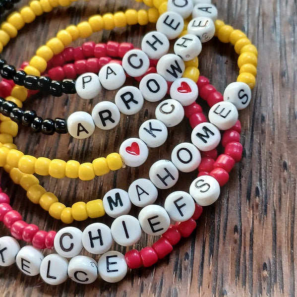 KC CHIEFS TEAM SPIRIT Bracelets Red, Black or Yellow