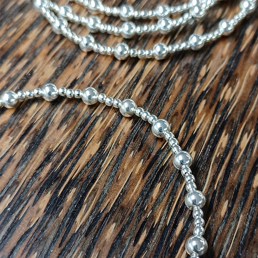 Sterling Silver Stretchy Beaded Bracelet