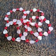 Pearl and Stone Heart Valentines Bracelet