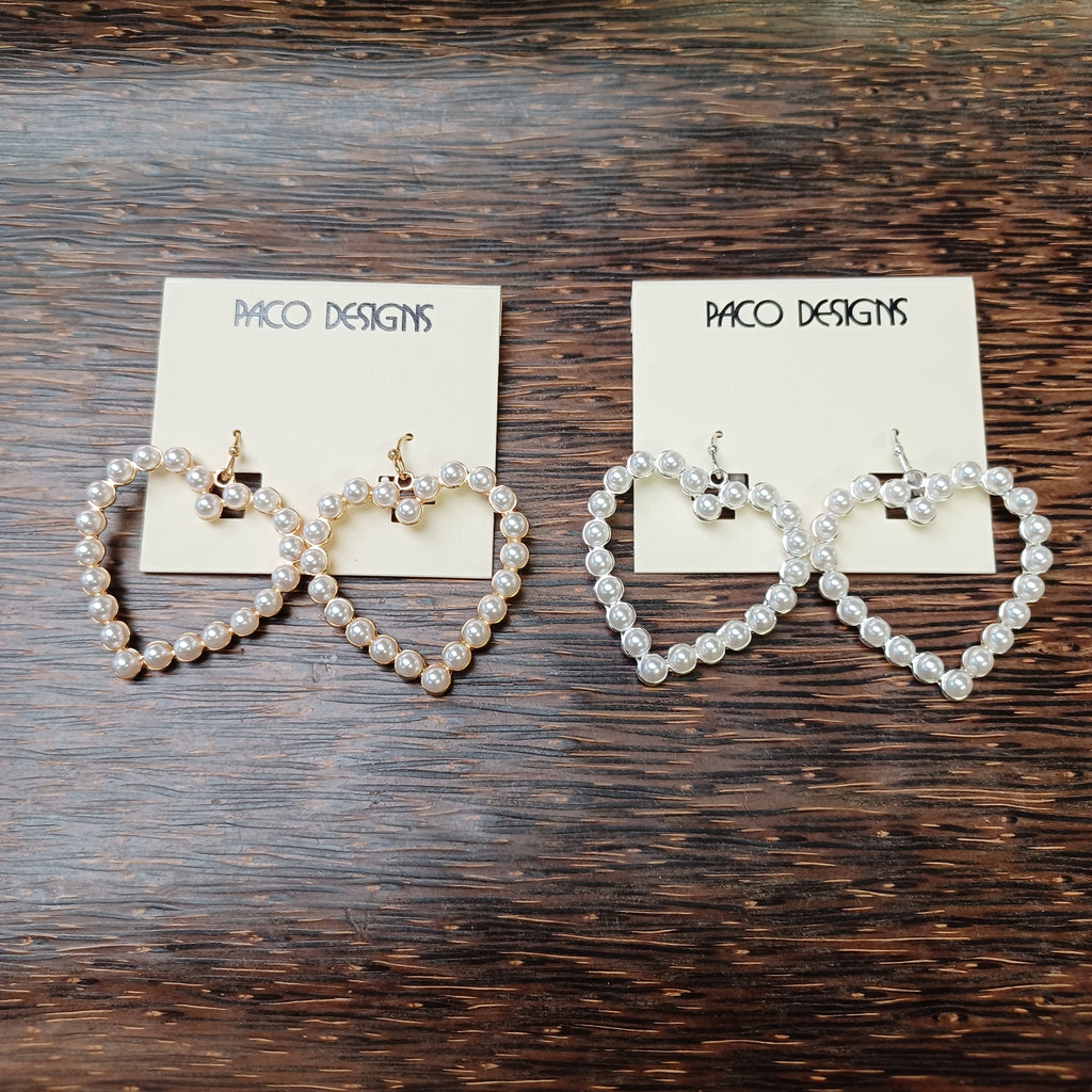 Pearl Heart Earrings