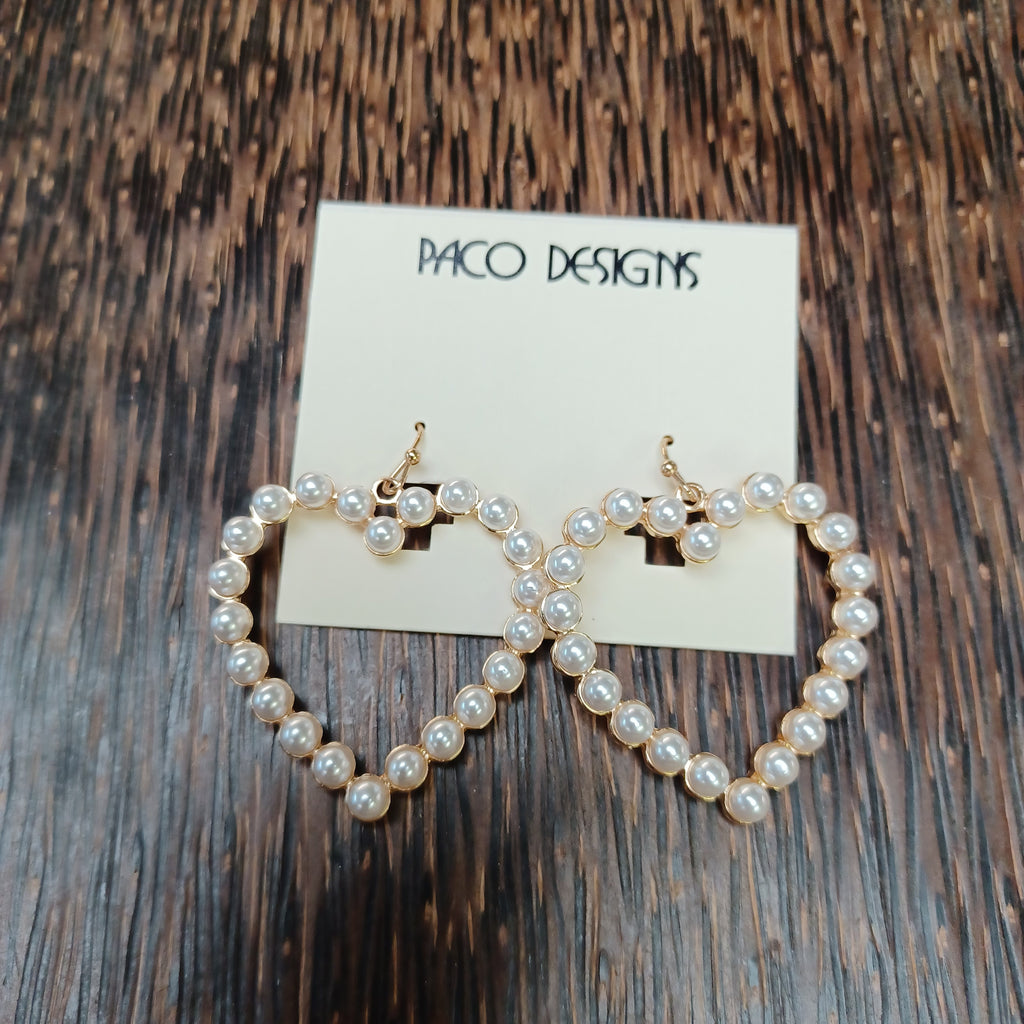 Pearl Heart Earrings