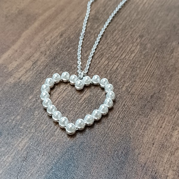 Pearl Heart Pendant Necklace