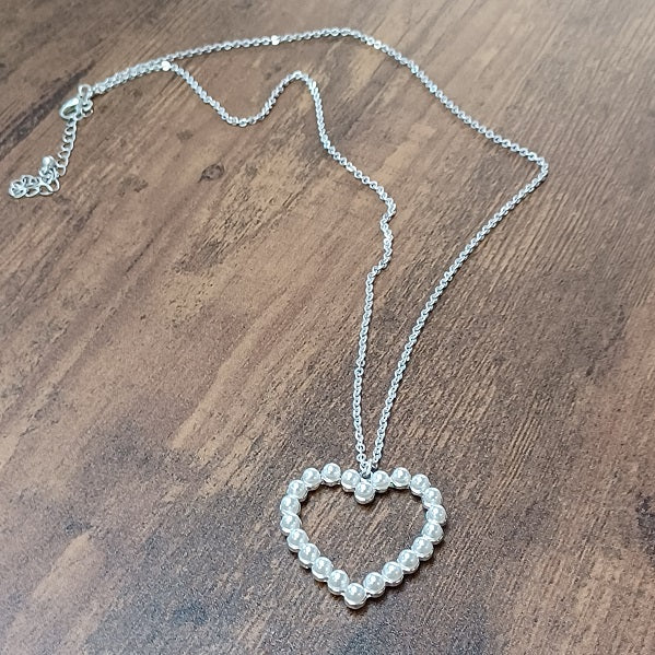Pearl Heart Pendant Necklace