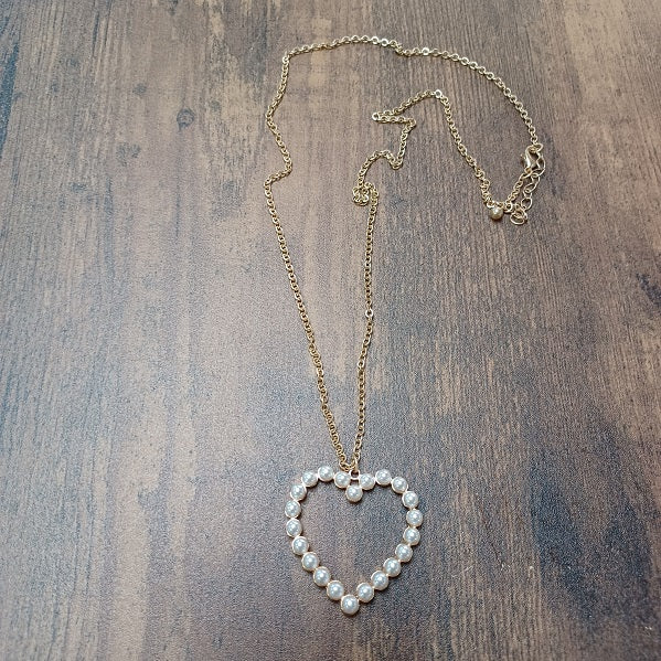 Pearl Heart Pendant Necklace