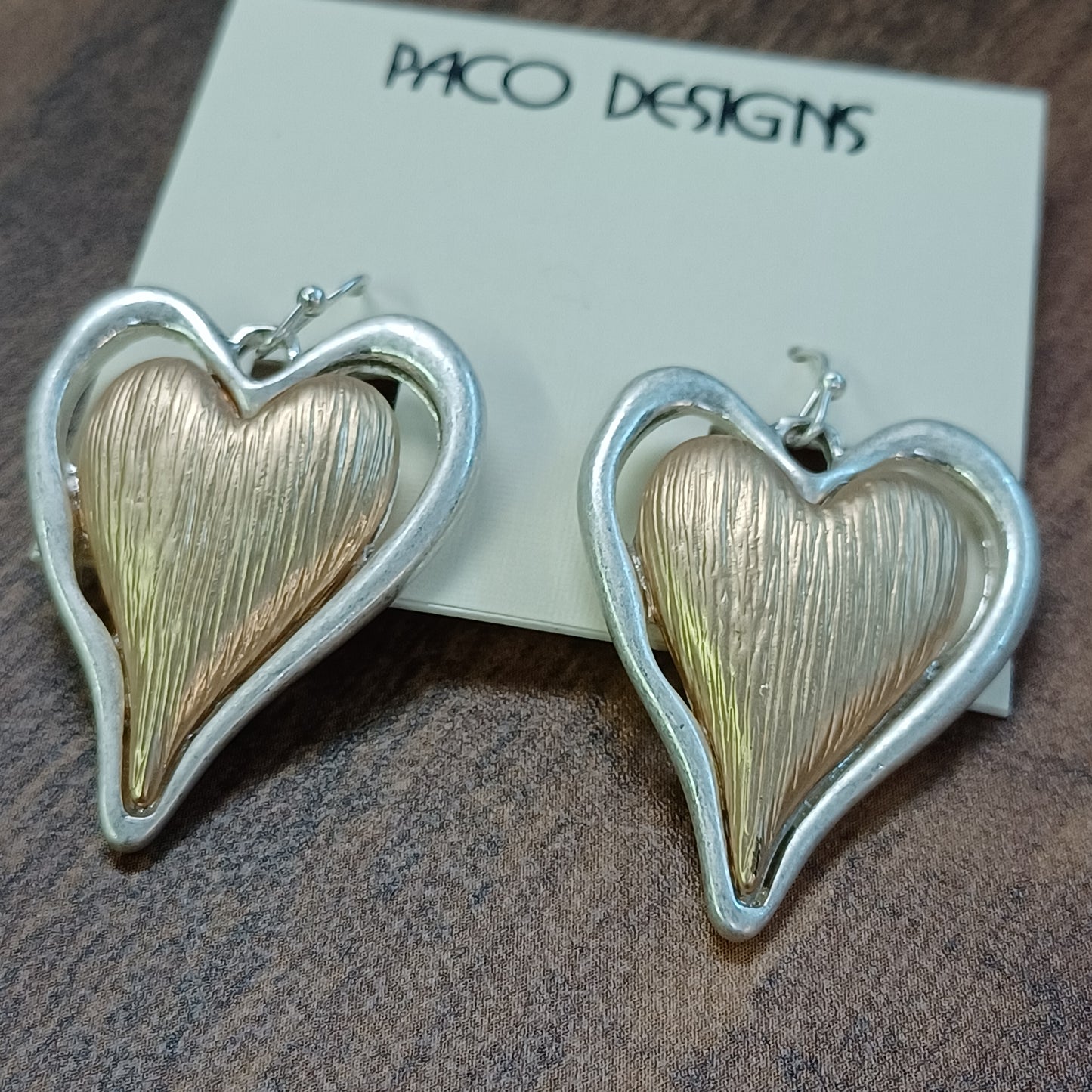 Brushed with Love Heart Dangle Earrings