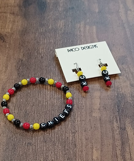 Kansas City Chiefs Beaded Bracelet