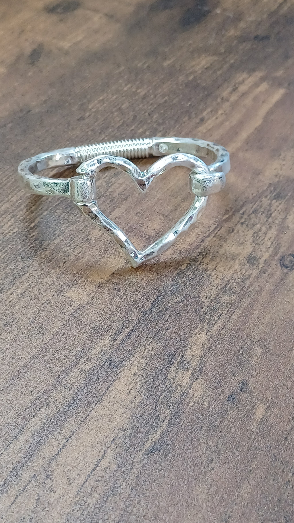 Heart Cuff Bracelet Silver or Gold
