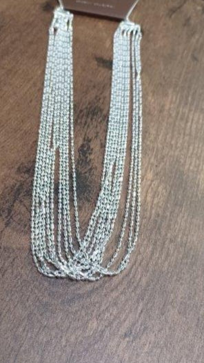 SIlver Dot Dash Dot 11 Chain Necklace