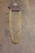 Gold Dot Dash Dot 11 'Multi Chain Necklace