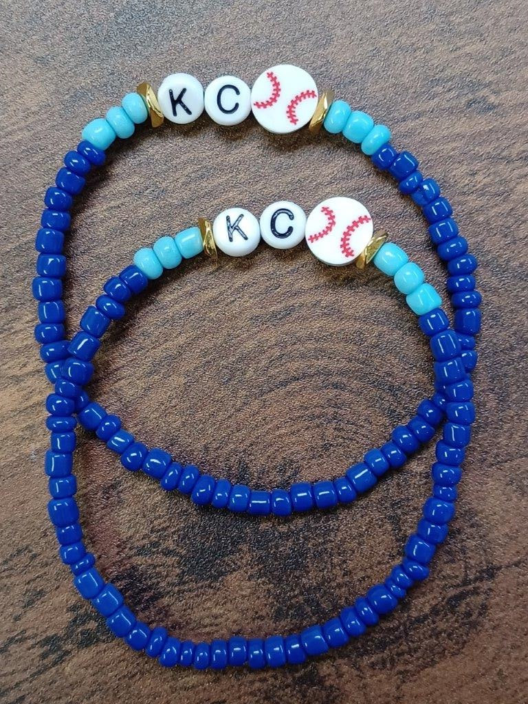 KC Baseball Two-tone Dark Blue Bracelet