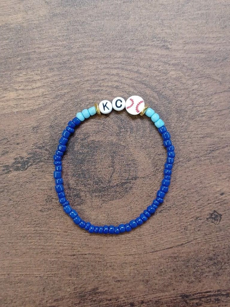 KC Baseball Two-tone Dark Blue Bracelet