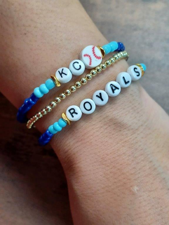 KC Baseball Two-tone Dark Blue Bracelet