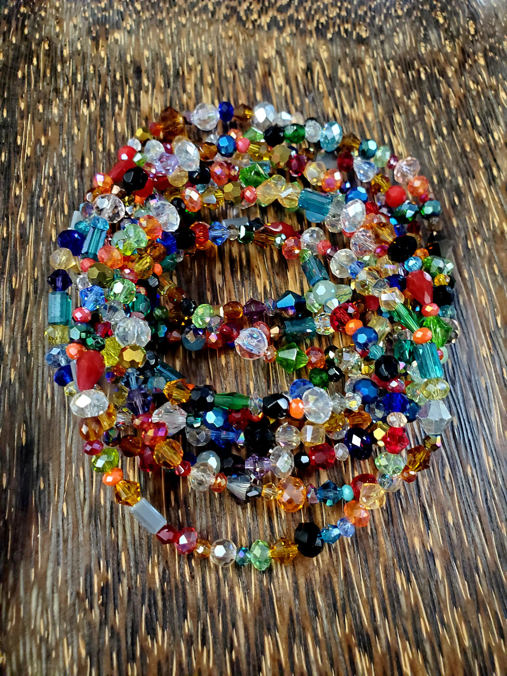 Fun Multi Color Faceted Crystal Summer Anklet