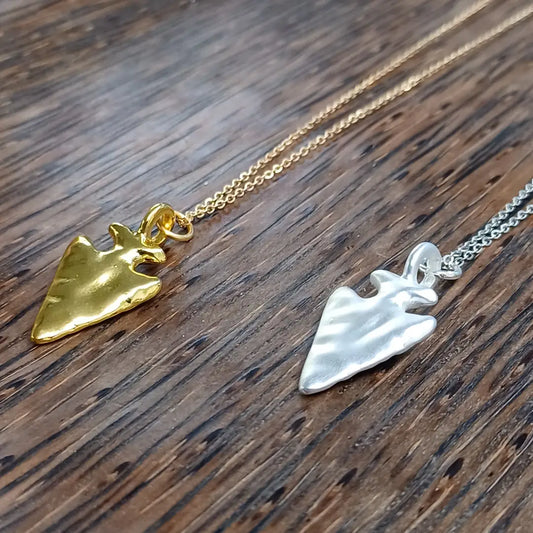 Dainty Hammered Arrowhead Necklace