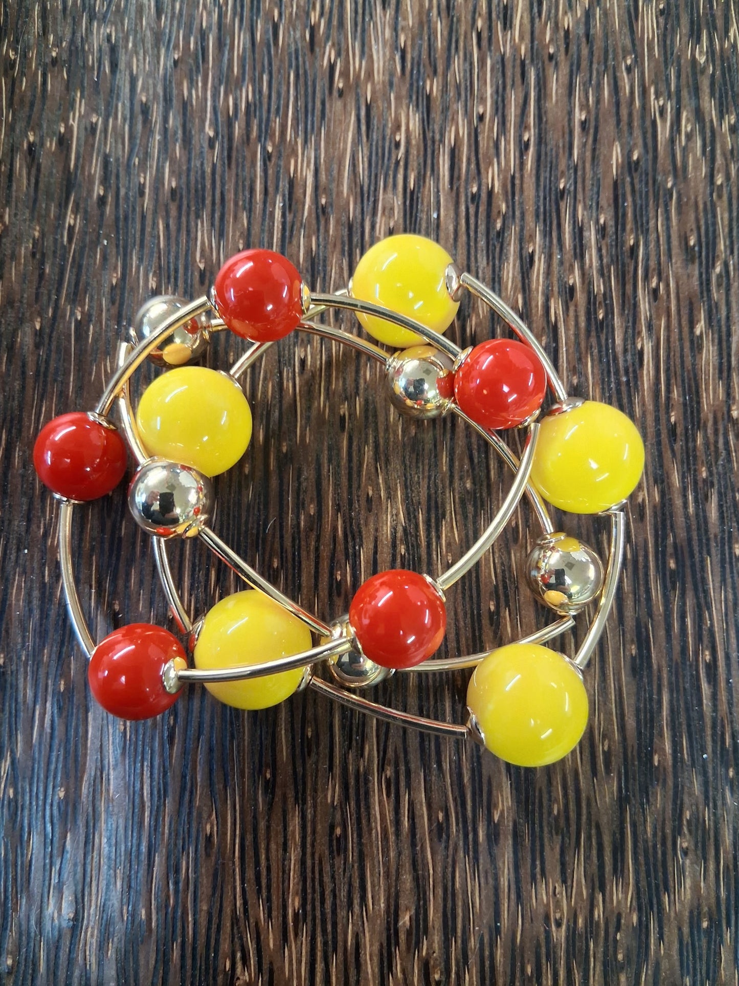 KC Chiefs Chunky Bead Bracelet Stack (Set of 3)