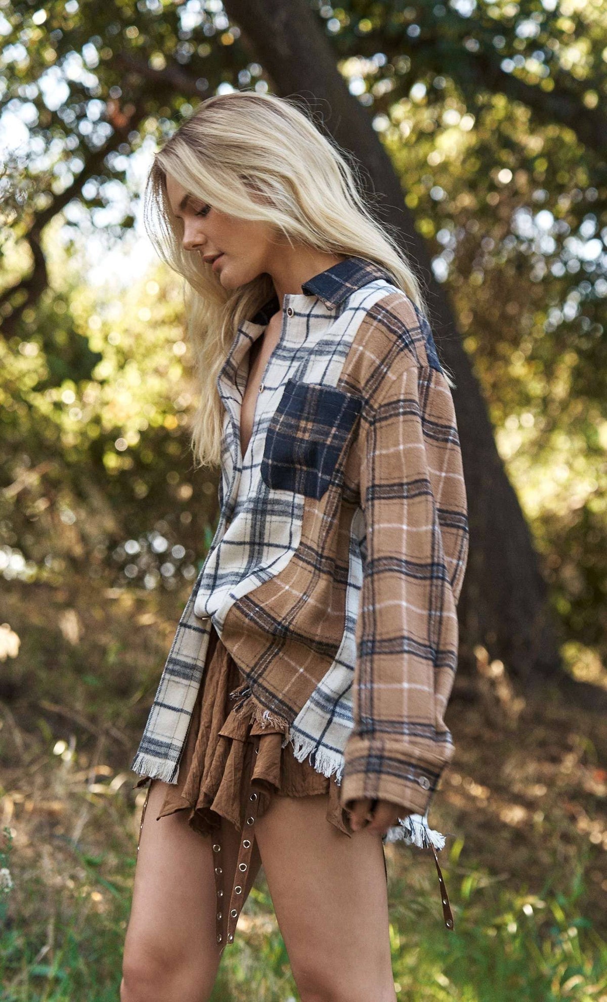 Plaid Oversize Shacket Jacket