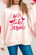 Love like Jesus Mock Neck Valentines Day Sweatshirt