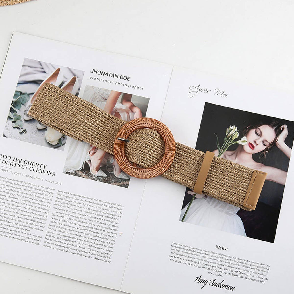 Vintage Braided Round Buckle Belts