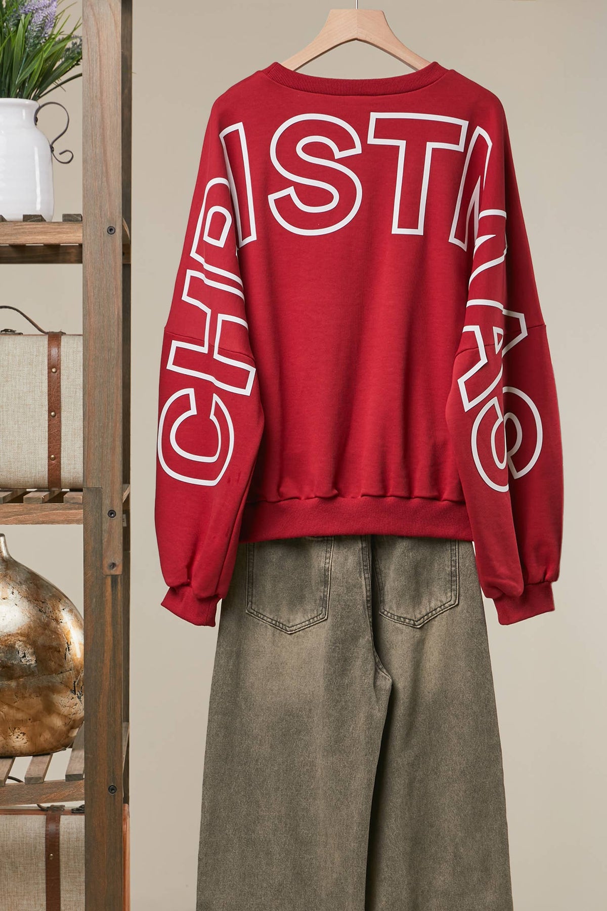 Merry Christmas  Letter print Sweatshirt
