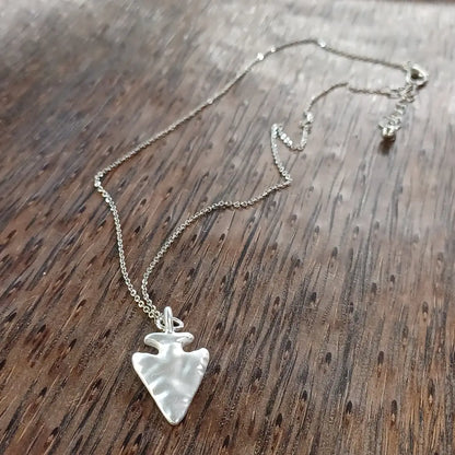 Dainty Hammered Arrowhead Necklace