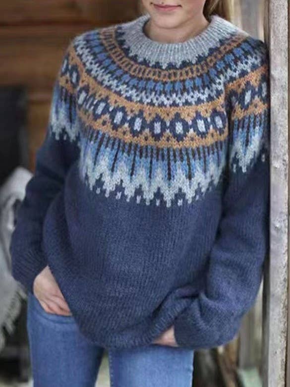 Vintage style Fair Isle jacquard Christmas sweater