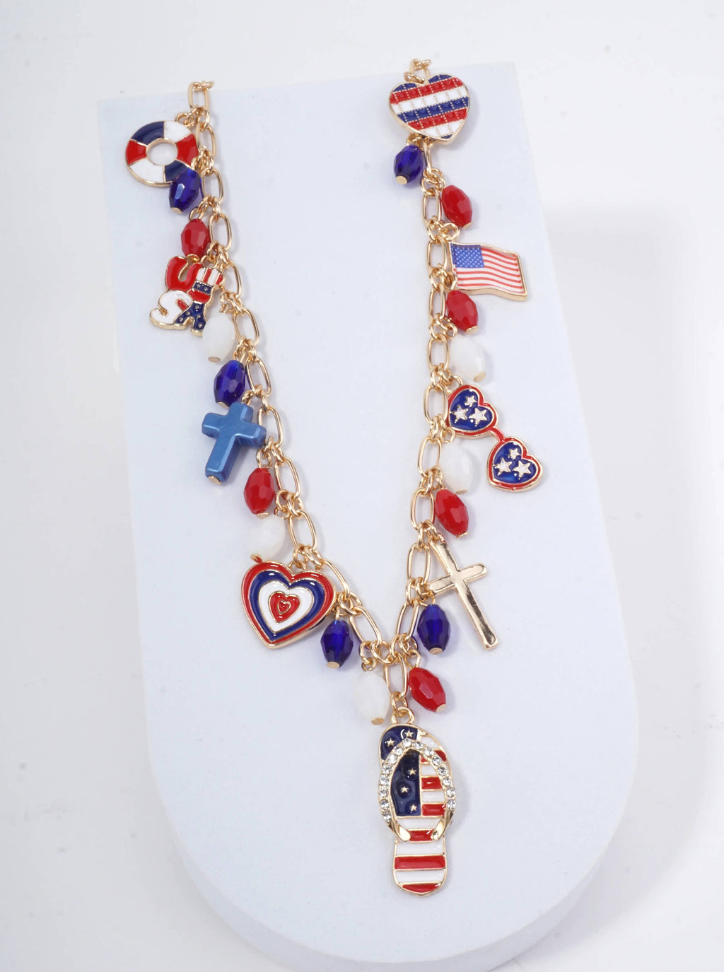 Patriotic Enameled Charm Necklace