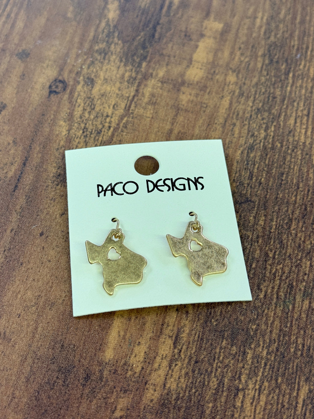 Small Gold Heart Of Texas Earrings