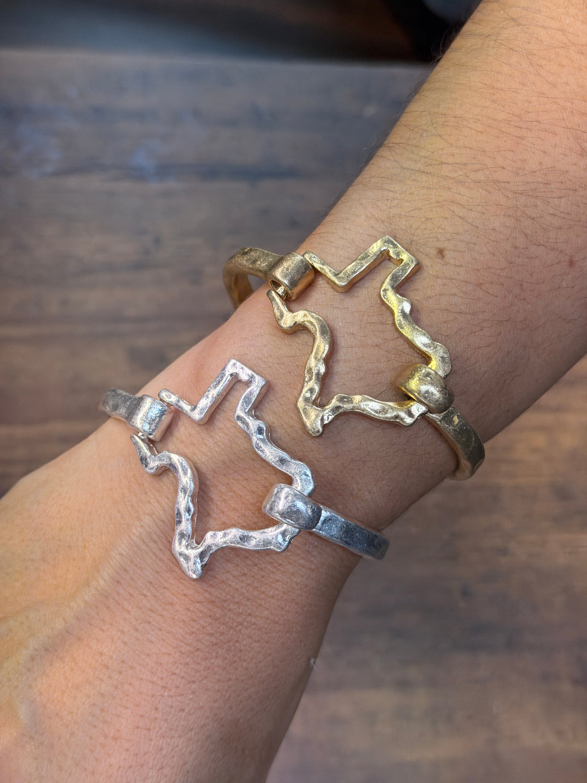 Matte Hammered Texas Cuff Bracelet