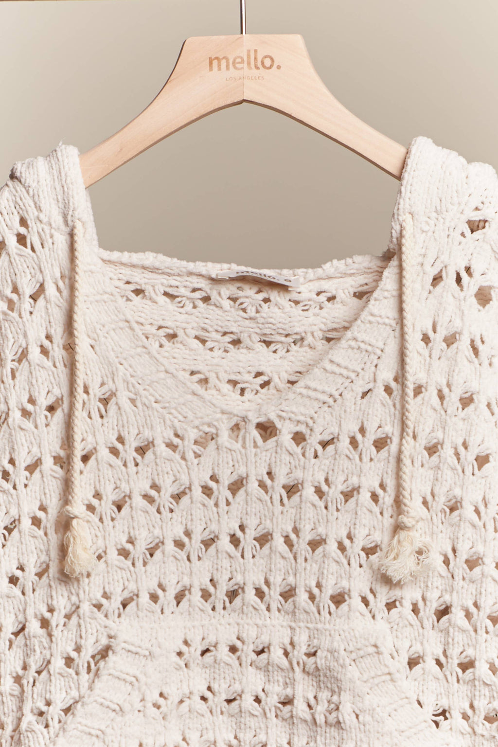Boat Neck Hooded Crochet Bolero Sweater