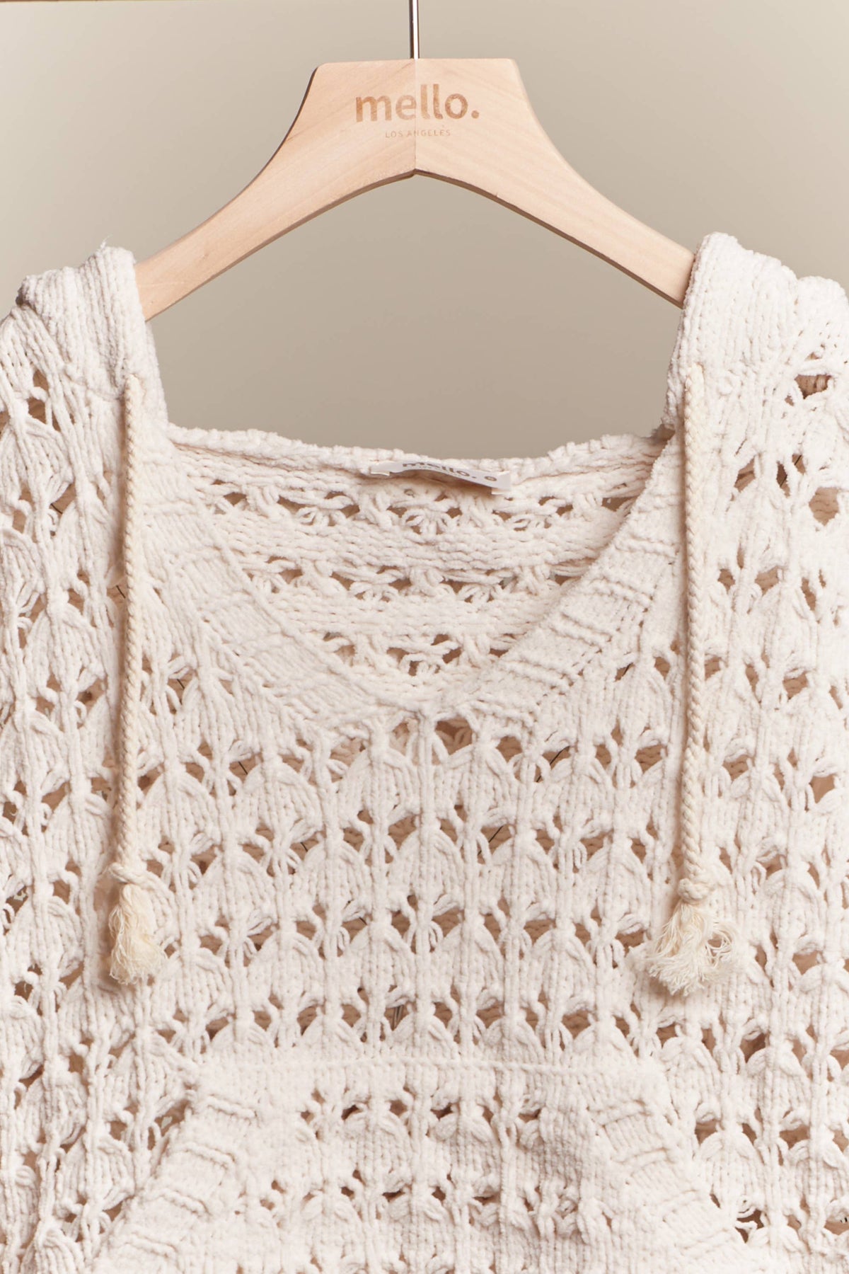 Boat Neck Hooded Crochet Bolero Sweater